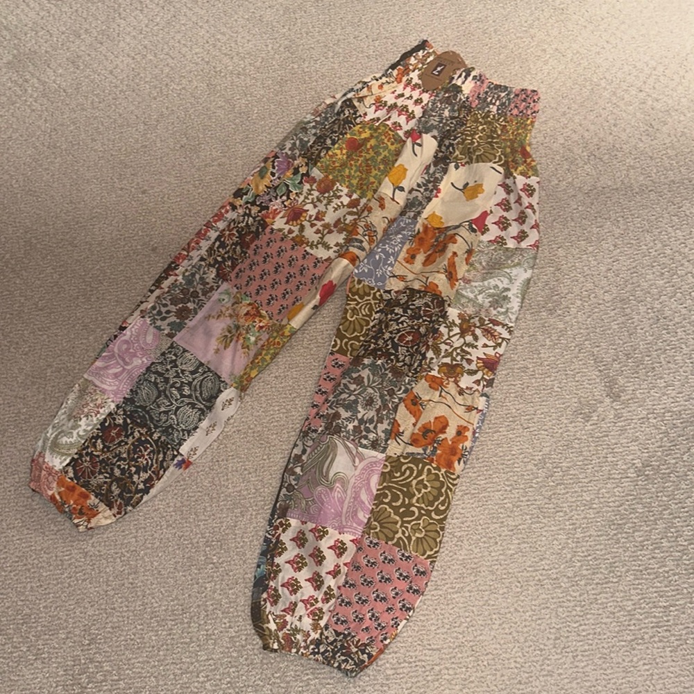 Lounge pants made from recycled saris
